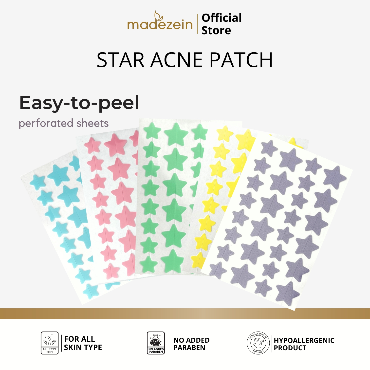 Acne Patch Lucu Motif Bentuk Bintang Stiker Penghilang Jerawat Warna Warni